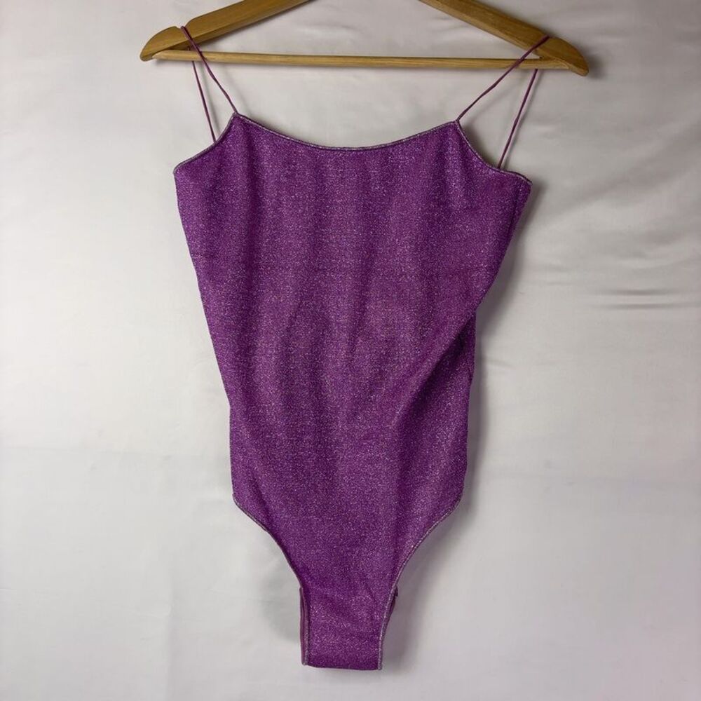 Oseree Lumiere Glittering Purple One-Piece Maillot Swimsuit